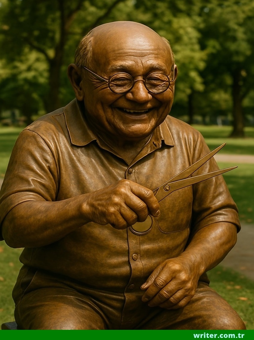 barber satatue.The statue of Barber Osman in the park still brings peace to people.