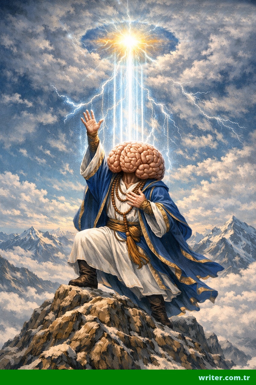 a brain image connecting with divine power,writer.com.tr