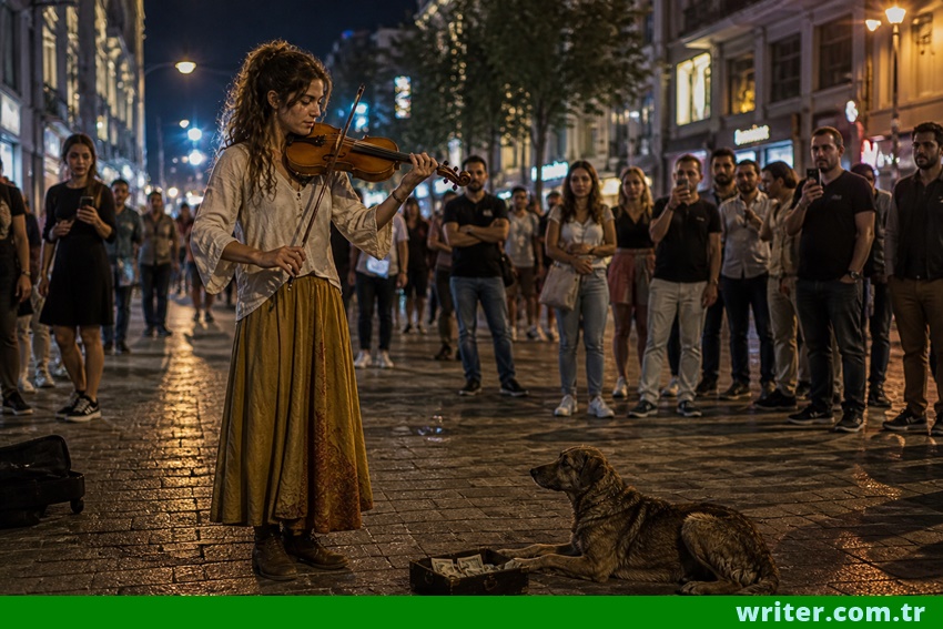 writer.com.tr story,street musician and her dog