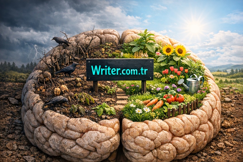 A visual illustrating the brain as a garden.writer.com.tr fiction