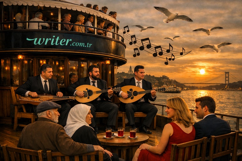 a band playing relaxing music on the boat and listeners,relax music,relaxing music,writer.com.tr