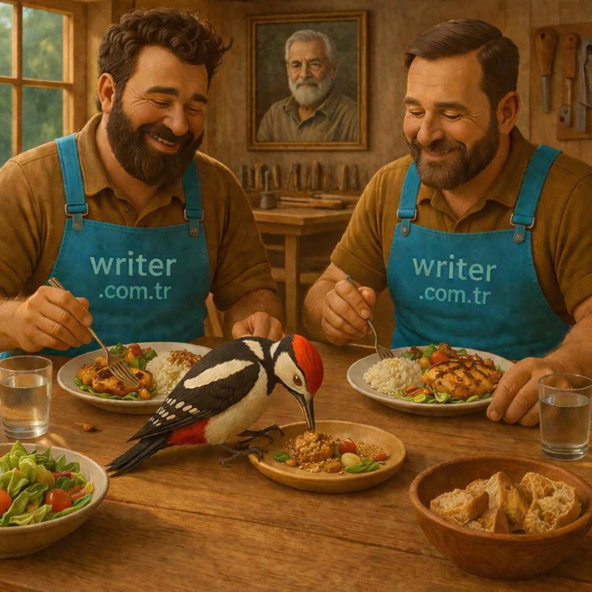 The carpenter brothers and the woodpecker are eating.writer.com.tr fiction